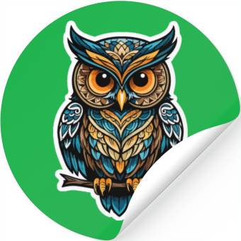 Discover Owl Neo Traditional Stickers