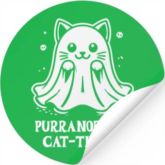 Discover Purranormal Cat-tivity Cute Ghost Cat Design Stickers