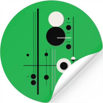 Discover Minimalist Geometric Circle Symphony Lines Stickers