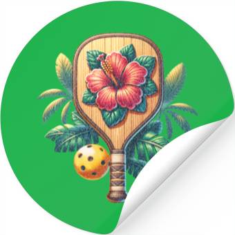 Discover Hibiscus Flower Pickleball Stickers