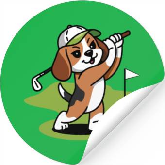 Discover beagle dog golf Stickers