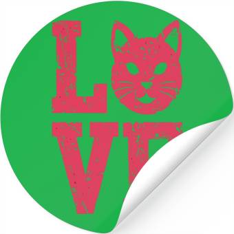 Discover Love funny cat face Stickers