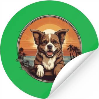 Discover Retro Puppy Stickers