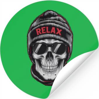 Discover Relax Skull Vibes Stickers