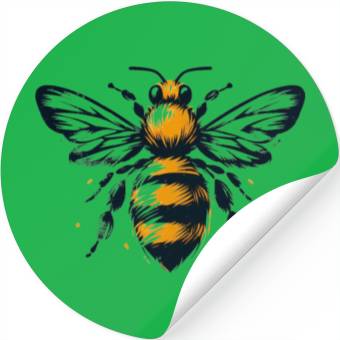 Discover Honey Bee Insect Art 2 Stickers