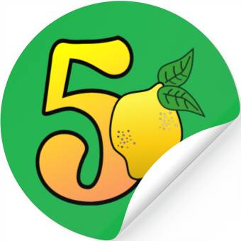 Discover Number 50th Birthday Lemon Stickers