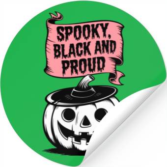 Discover Spooky Black and Proud Stickers