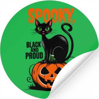 Discover Spooky Black and Proud Stickers