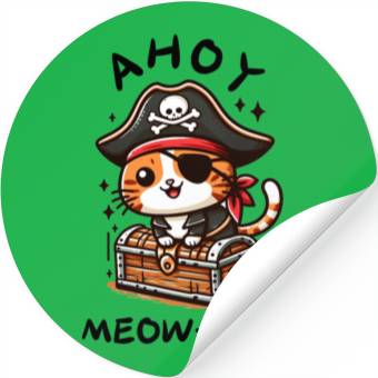 Discover Ahoy Meow Ties Stickers