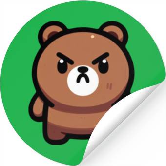 Discover Fierce Brown Bear Art Stickers
