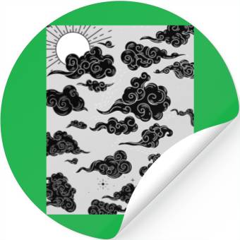 Discover Mystic Sun and Clouds Stickers