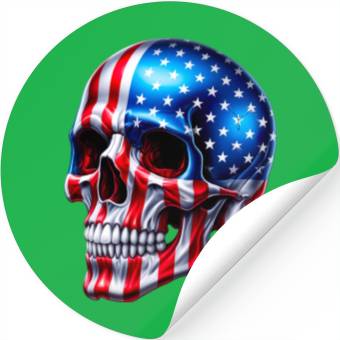 Discover American Flag Skull Stickers
