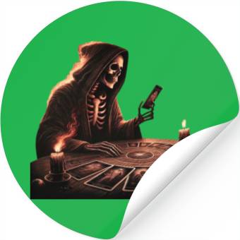 Discover Skeleton looking tarot cards Stickers