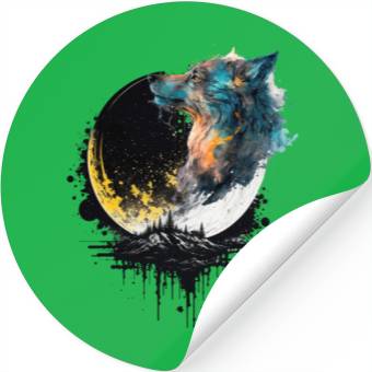 Discover Fullmoon Wolf Stickers