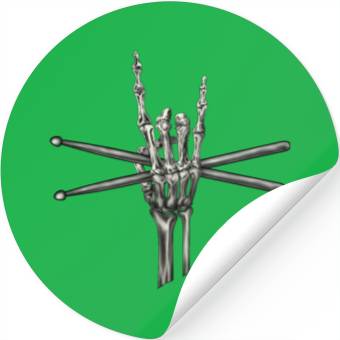 Discover Skeleton Hand Drumsticks Stickers
