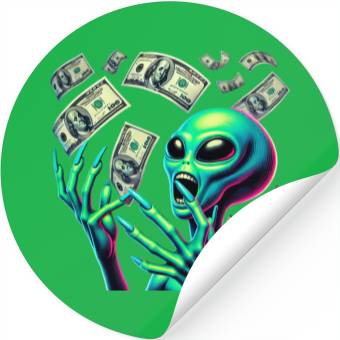 Discover Alien Money Splash Stickers