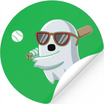 Discover Halloween Ghost Baseball Player Stickers