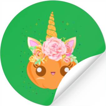 Discover Cute Unicorn Pumpkin: Fall Festivity Delight Stickers