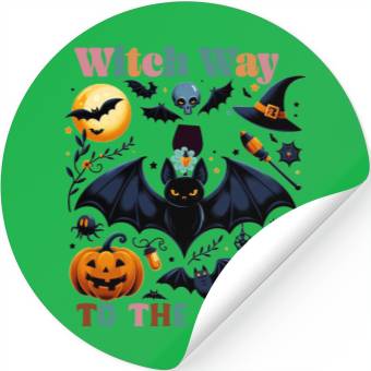 Discover Witch Way to the Wine Stickers