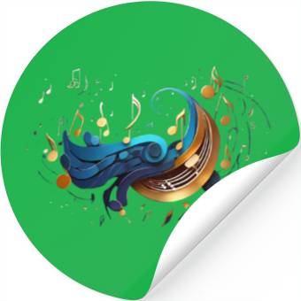 Discover Celestial Music Waves: Abstract Notes and Flow Stickers