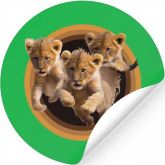 Discover Kittens, Lion cubs Stickers