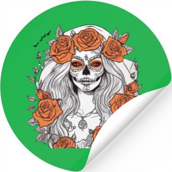 Discover Sugar Skull Rose Queen Stickers