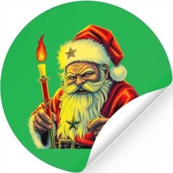 Discover Gothic Mystic Santa Art Stickers