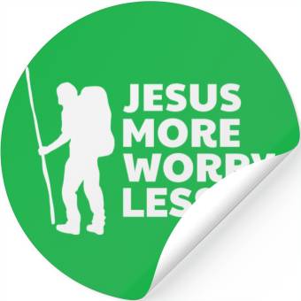 Discover Hiking - Jesus More, Worry Less Stickers