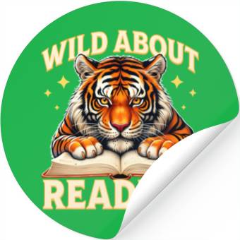 Discover Wild About Reading Tiger Stickers