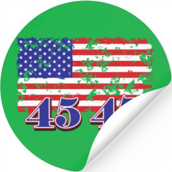 Discover Distressed American Flag with Numeric Overlay Stickers
