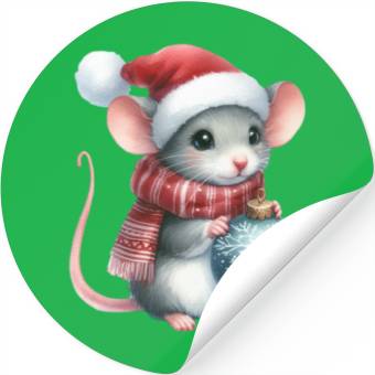 Discover FUNNY CHRISTMAS MOUSE Stickers