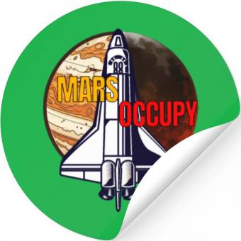 Discover Mars Occupy -Rocket & Planet Space Design Stickers