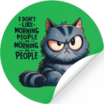 Discover Anti-Morning Grumpy Cat Stickers