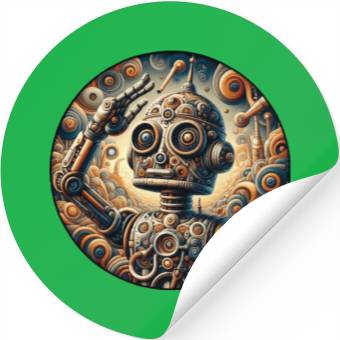 Discover Robot, Boy, Child, Salute, Science Stickers