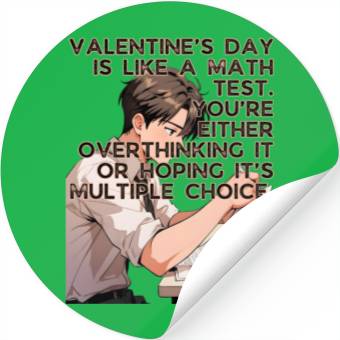 Discover Valentines Math Test Overthinking Multiple Choice Stickers