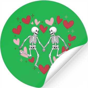 Discover Coquette Valentine Dancing Skeleton Stickers