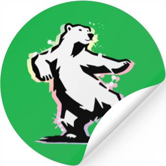 Discover Dancing polar bear in stencil style Stickers