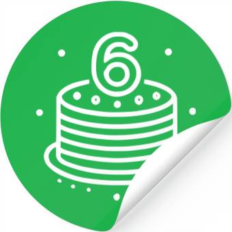 Discover Children 6th Birthday cake Kid Vector path19 Stickers