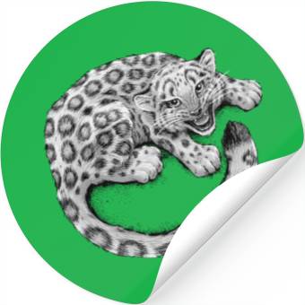 Discover Snow Leopard Cub Stickers