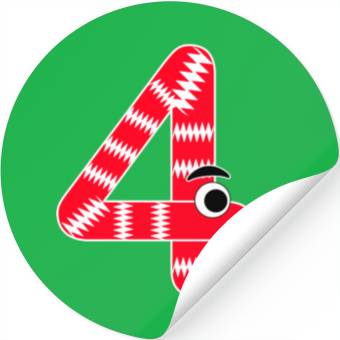 Discover Festive Red Snake Number Four Design Stickers