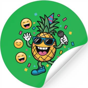 Discover Pineapple Fruit Is Singing Stickers