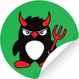 Discover Penguin Devil Horns Trident Hell Evil Cool Satan Stickers