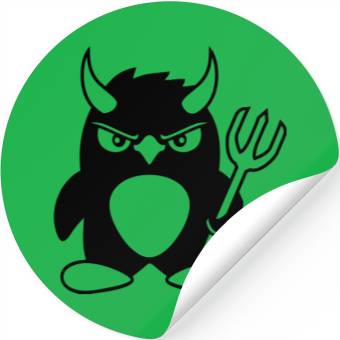 Discover Penguin Devil Horns Trident Hell Evil Cool Satan Stickers