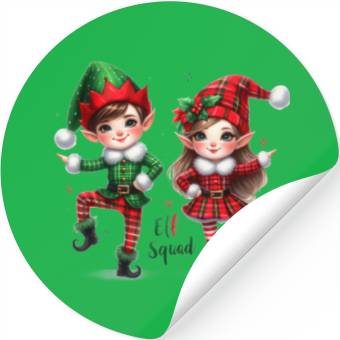 Discover Christmas Plaid ELF Squad Stickers