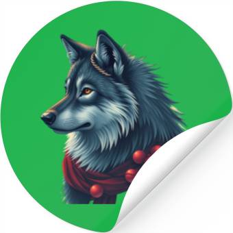 Discover Winter Wolf Holiday Stickers
