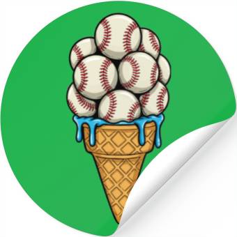 Discover Baseball Ice Cream Cone Stickers