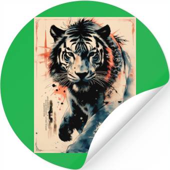 Discover Tiger Stare Stickers