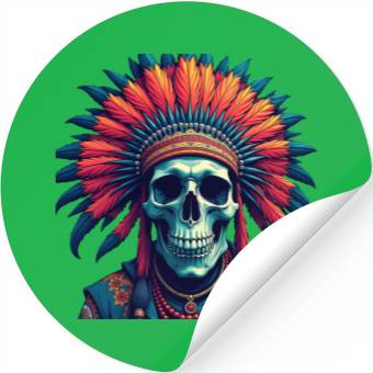 Discover Feathered Skull Stickers