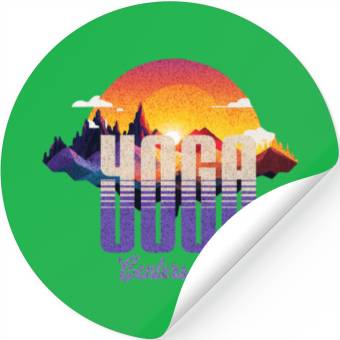 Discover Yoga Centers Me Mountain Sunset Stickers