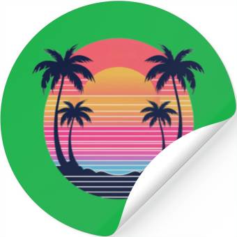 Discover Futuristic Sunset Stickers